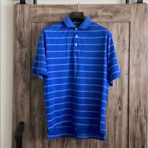 Men’s Polo Golf Large Blue and White Stripe Shirt